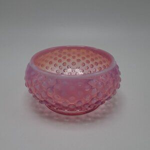 Fenton Pink Hobnail Glass Bowl Decorative Collectible Retro Home Decor Vintage